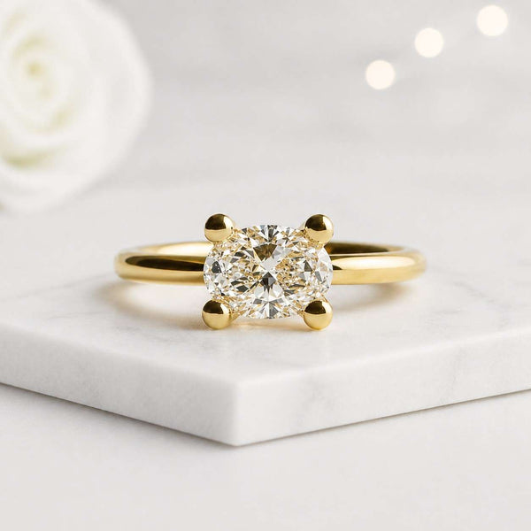 oval solitaire ring oval engagement ring gold solitaire ring four prong ring classic solitaire ring yellow gold ring thin band ring simple engagement ring oval stone ring fine jewelry ring bridal ring women ring