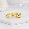 14K Gold Emerald Panther Open Ring