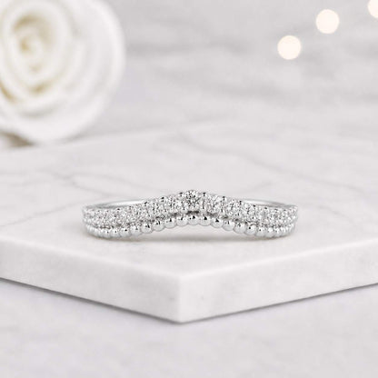 pave ring gold beaded ring gold crown ring gold wishbone ring gold jewelry ring gold anniversary band gold fine jewelry gold stacker band gold contour wedding gold curved band