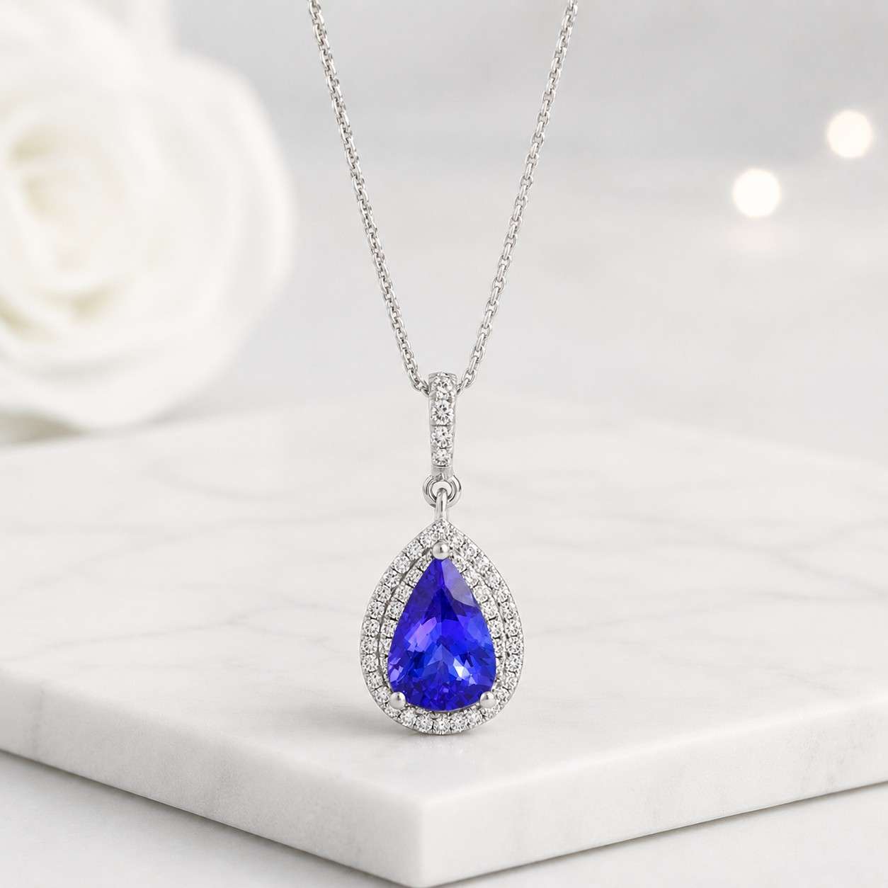 pear cut pendant polished pendant chain necklace delicate necklace modern pendant timeless necklace fashion necklace handmade necklace