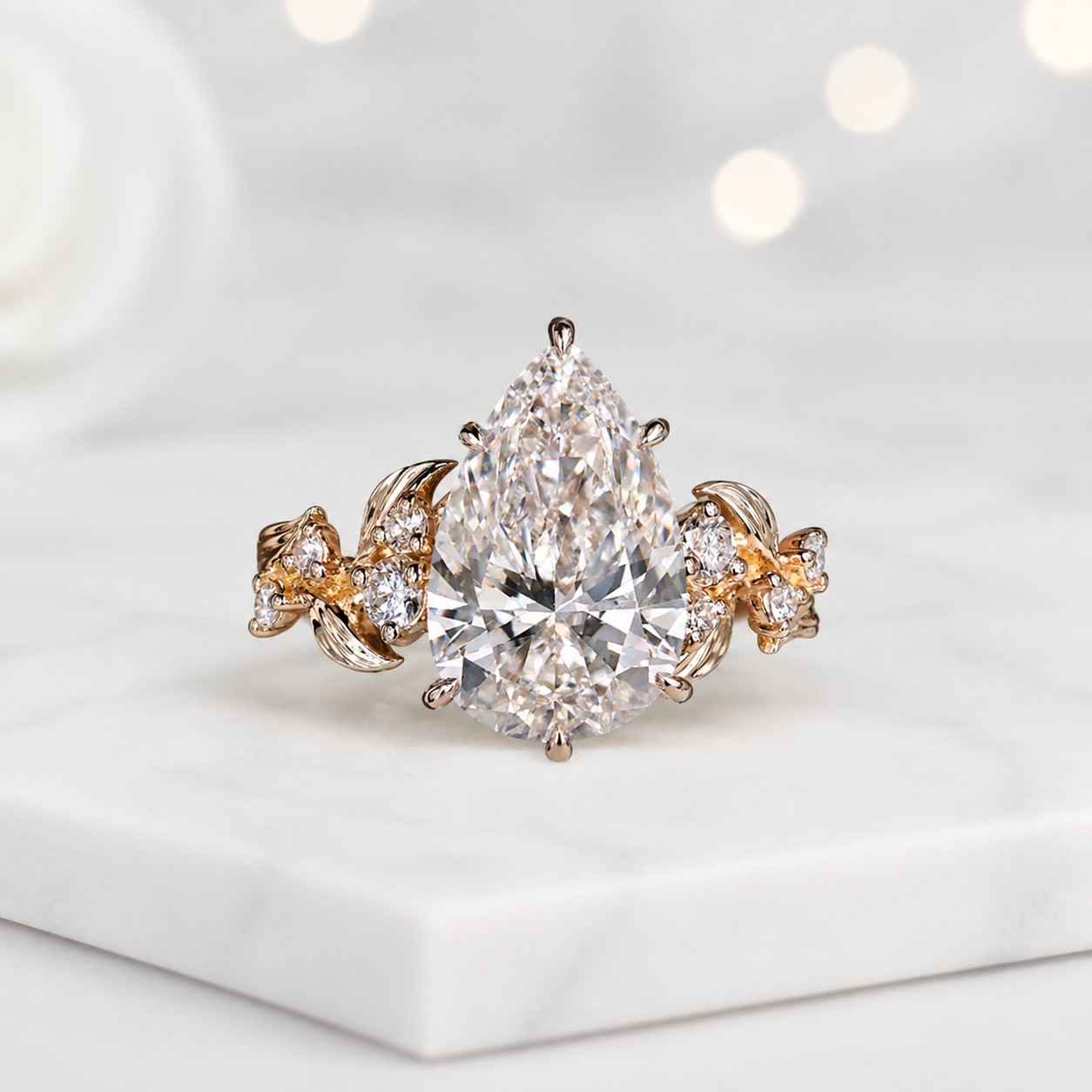 pear cut ring pear shape ring teardrop ring elongated pear ring pear engagement ring