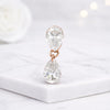 Pear Cut Lab Grown Diamond Drop Earrings in 14K Rose Gold