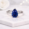 Pear Cut Blue Sapphire Solitaire Ring