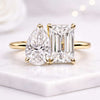 Pear and Emerald Cut Toi et Moi Lab Grown Diamond Engagement Ring