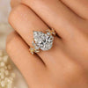 Pear Cut Lab Grown Diamond Floral Engagement Ring
