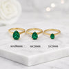 Pear Cut Emerald Birthstone Solitaire Ring in 14K Yellow Gold