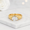 Pear Cut Lab Grown Diamond Bezel Set Engagement Ring
