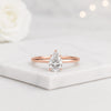 Pear Cut Lab Grown Diamond Hidden Halo Engagement Ring