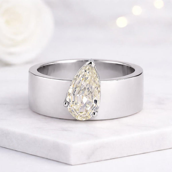 pear ring solitaire ring wide band ring statement ring silver ring chunky ring pear cut ring bezel ring prong ring thick band ring modern ring
