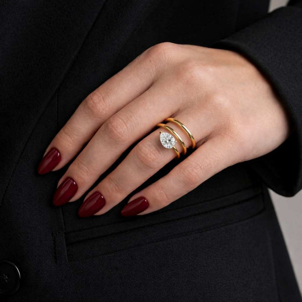 pear shaped ring coiled ring wraparound ring layered band crossover ring spiral band statement jewelry modern jewelry minimalist jewelry