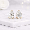 Pear Cut Lab Grown Diamond Stud Earrings in 14K Yellow Gold