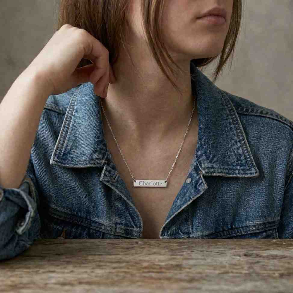 personalized bar necklace custom bar necklace name bar necklace engraved bar necklace gold bar necklace silver bar necklace horizontal bar necklace