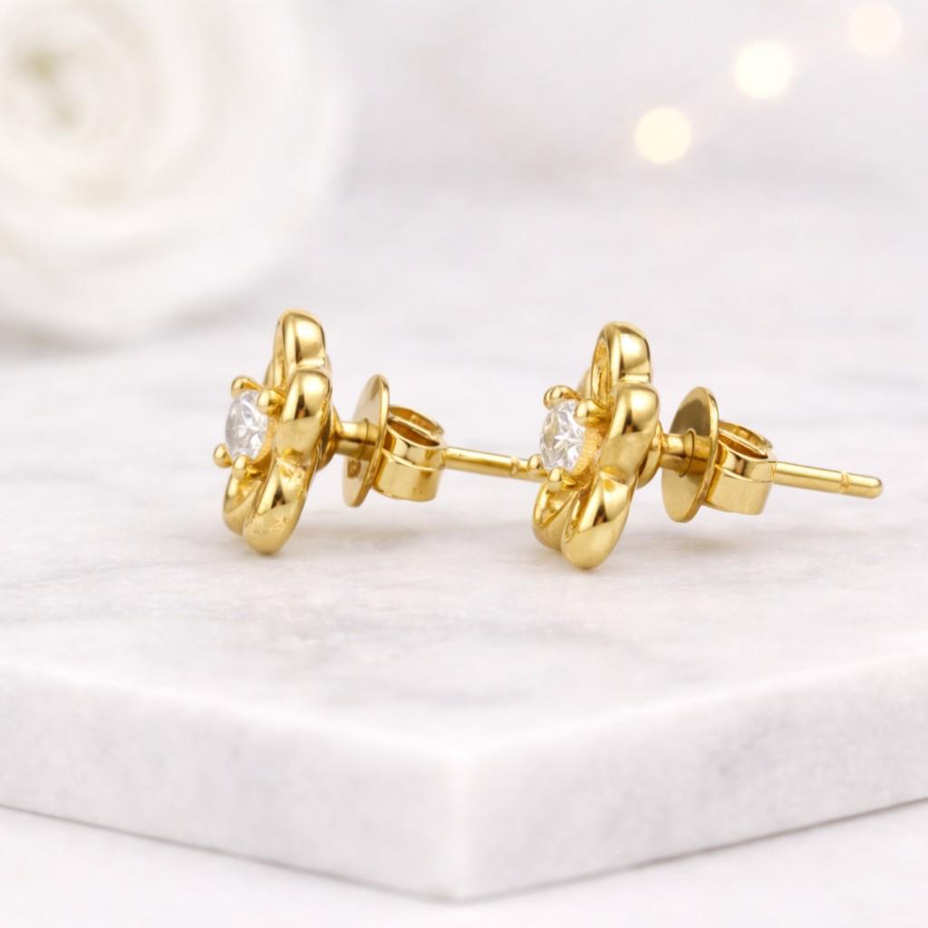 platinum earrings sterling silver earrings 925 silver earrings silver flower earrings platinum studs white metal earrings
