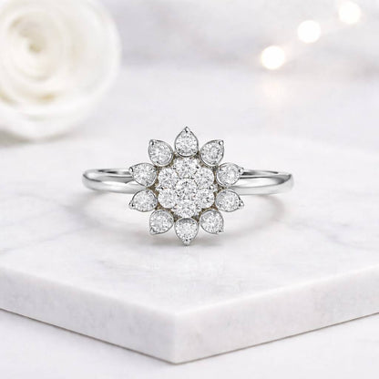 platinum ring platinum engagement ring platinum flower ring platinum cluster ring platinum bridal ring platinum wedding ring