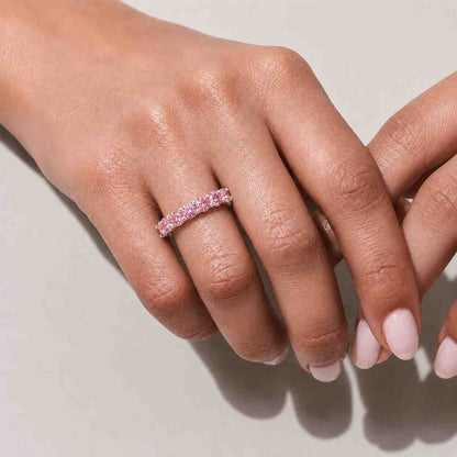 polished ring finger ring delicate ring feminine ring colorful ring gemstone band pink crystal ring stacking band modern ring quality ring