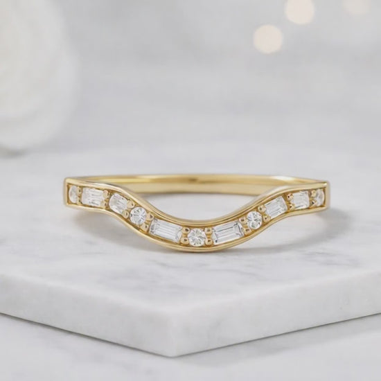  Lab Grown Diamond Curved Wedding Band 