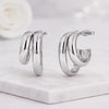 chunky hoop earrings double band hoops crossover hoops wide hoop earrings thick band hoops rounded hoops tube hoops bold hoop earrings