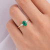 Green Emerald Three Stone Ring