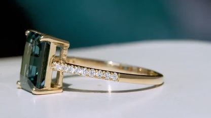 Emerald Cut Topaz Engagement Ring