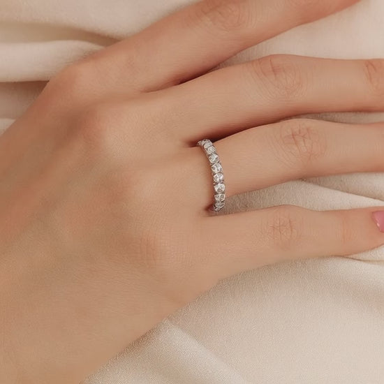  Cushion Diamond Wedding Ring, 14k yellow gold ring, Stackable ring, Anniversary Gift.