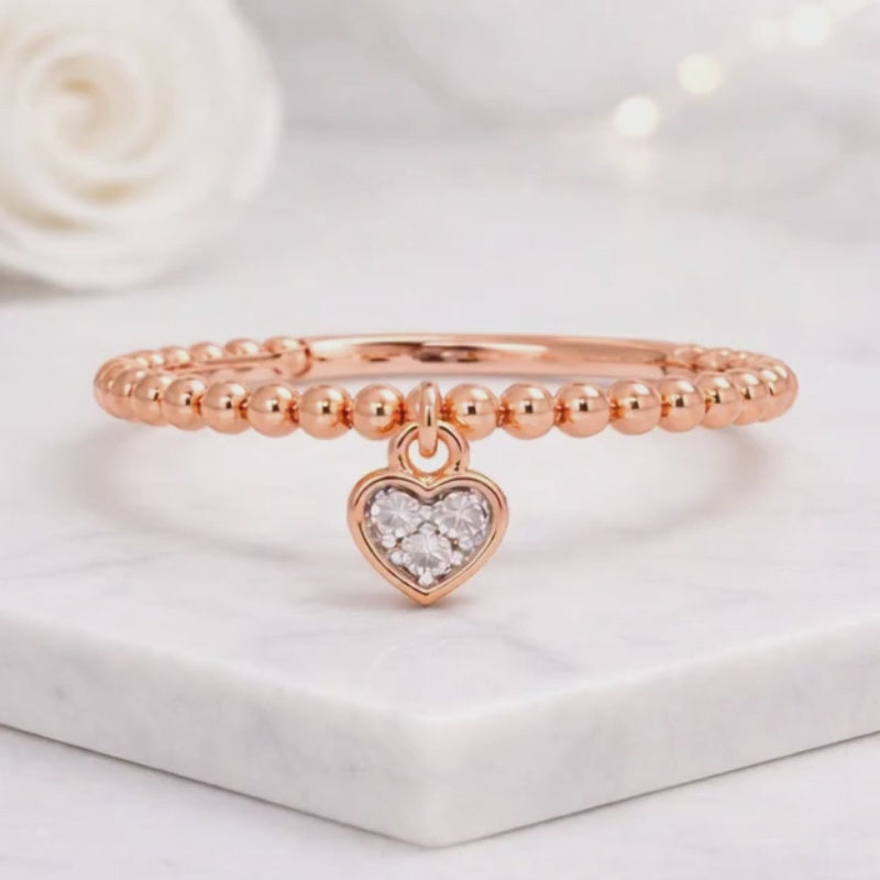 heart bead bracelet charm bangle gold bead bracelet heart drop bracelet crystal heart bracelet beaded bangle bracelet women jewelry