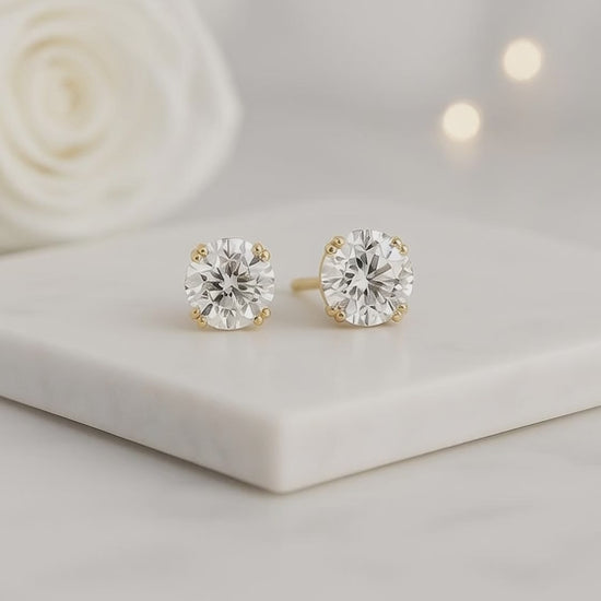 14K Gold Lab Grown Diamond Stud Earrings