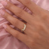 14K Solid Gold V Shaped Wedding Band, Pave Diamond Ring Enhancer, Curved Bridal Band
