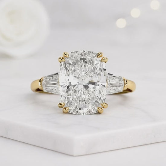Double Claw Prong Set Diamond Ring