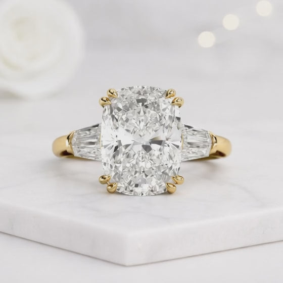 Double Claw Prong Set Diamond Ring