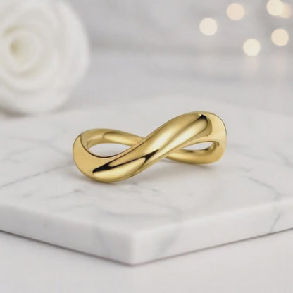 infinity jewelry twisted band wave band crossover band fluid band sculpted band modern jewelry abstract jewelry loop jewelry