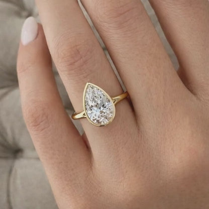 Modern Pear Cut Diamond Ring