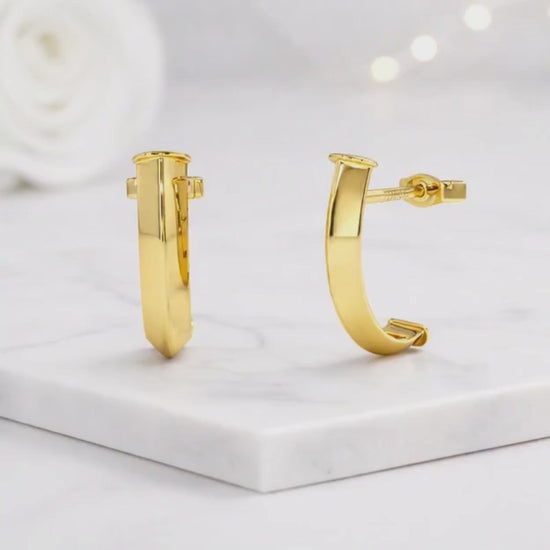 modern hoop earrings geometric hoop earrings polished earrings shiny earrings sleek earrings womens earrings