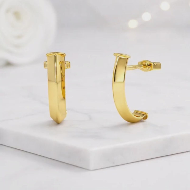 modern hoop earrings geometric hoop earrings polished earrings shiny earrings sleek earrings womens earrings