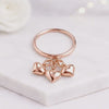 puff heart ring puffy heart ring dangle ring charm band ring gold band ring heart drop ring heart band ring