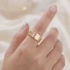 smooth band thick ring curved ring wave ring contour ring pink gem ring gemstone ring fashion ring modern ring