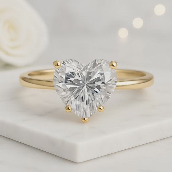 Solitaire Pinched Diamond Ring