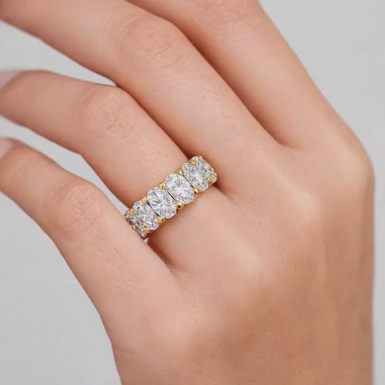 eternity wedding ring oval cut ring continuous band ring luxury wedding ring bridal band ring matching band ring