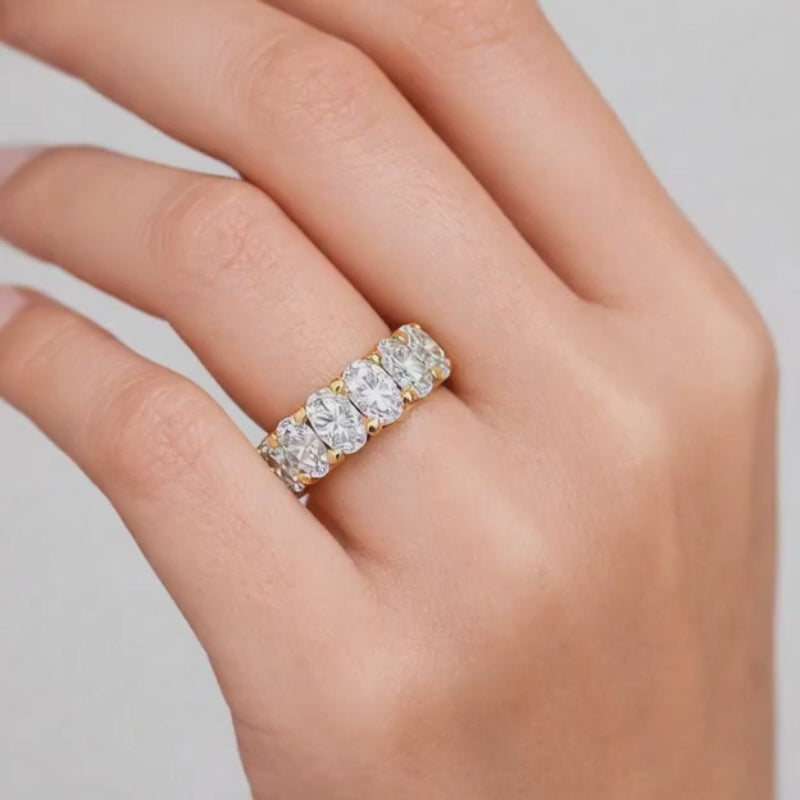 eternity wedding ring oval cut ring continuous band ring luxury wedding ring bridal band ring matching band ring