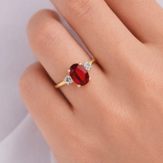 Dainty art deco 14k rose gold ruby promise ring for her, Minimalist ruby engagement wedding ring, Red stone July birthstone
