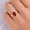 Dainty art deco 14k rose gold ruby promise ring for her, Minimalist ruby engagement wedding ring, Red stone July birthstone
