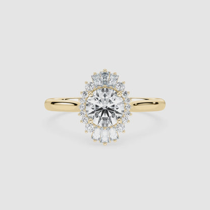 Vintage Round Diamond Halo Engagement Ring