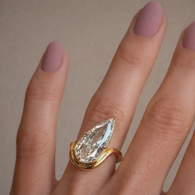 Round Brilliant Lab Diamond Ring Lab Crete Diamond Engagement Ring Vintage Diamond Ring for Women Promise Ring for Her Anniversary Ring Gift
