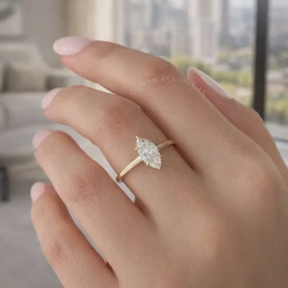 Marquise Diamond Pinky Ring