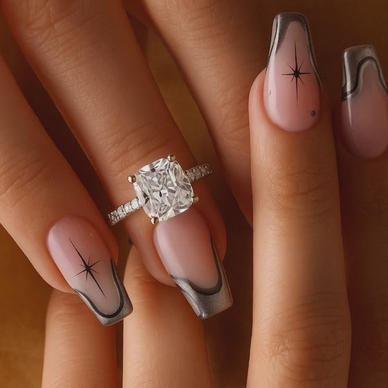 Bezel Set old European cut Lab Grown Three Stone Ring, 