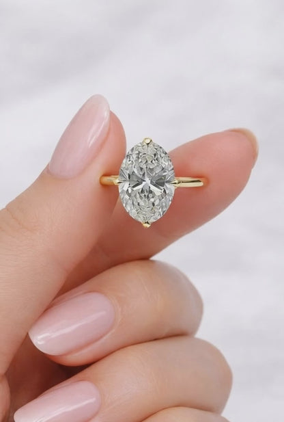  Minimalist Oval Solitaire Ring