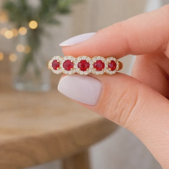 Vintage Ruby And Diamond Engagement Ring