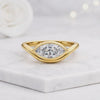 marquise engagement ring marquise solitaire ring bezel engagement ring yellow gold ring unique engagement ring modern engagement ring minimalist engagement ring