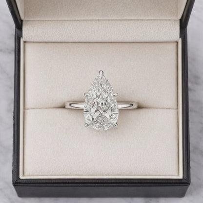  Pear Shaped Lab Grown Diamond Engagement Ring