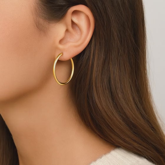 Round Hoops Earrings For Her