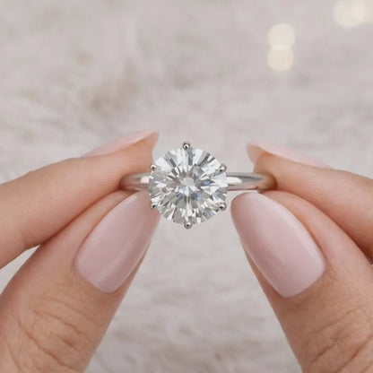 14k Yellow Gold Minimalist 6 Prong Solitaire Ring